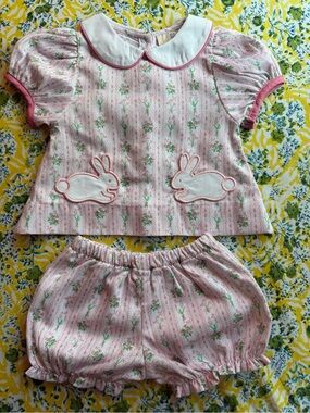 Smockingbird bunny diaper set